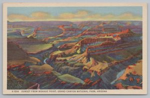 National & State Parks~Sunset From Mohave Point~Grand Canyon~Vintage PC 