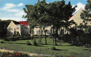 OREGON, WI Wisconsin  OAKWOOD HIGH SCHOOL  Dane County 1952 Kropp Linen Postcard