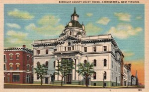 Vintage Postcard Berkeley County Courthouse Building Martinsburg West Virginia