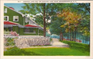 Kanuga Lake Inn near Hendersonville North Carolina Linen Postcard X2