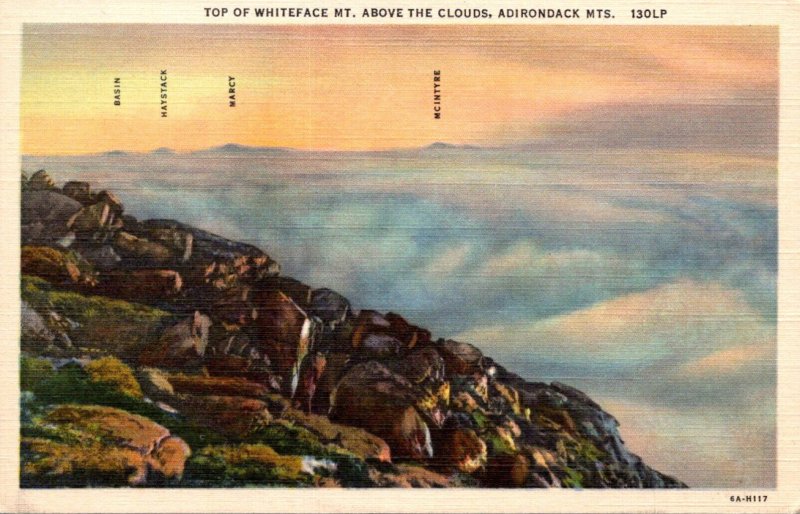 New York Adirondacks Top Of Whiteface Mountain Above The Clouds Curteich