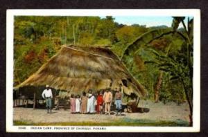 Vintage Postcard Indian Hut Camp CHIRIQUI Rep PANAMA