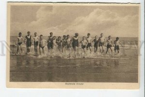 439427 GERMANY Dresden Children's home semi-nude boys on beach Vintage postcard