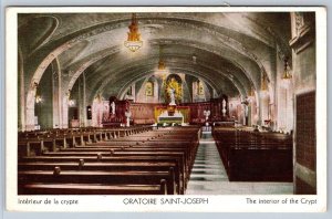 Interior Of The Crypt, Oratoire Saint Joseph, Montreal Quebec, Vintage Postcard