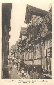 France Lisieux view of facades of Fevres street