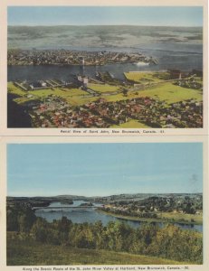 Saint St John New Brunswick Canada 2x Aerial Postcard s