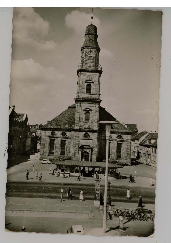 Germany - Erlangen. Huguenot Square with Reformed Church  RPPC