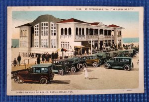 Vintage c1930's Casino on Gulf of Mexico Pass-A-Grille St Petersburg FL Postcard