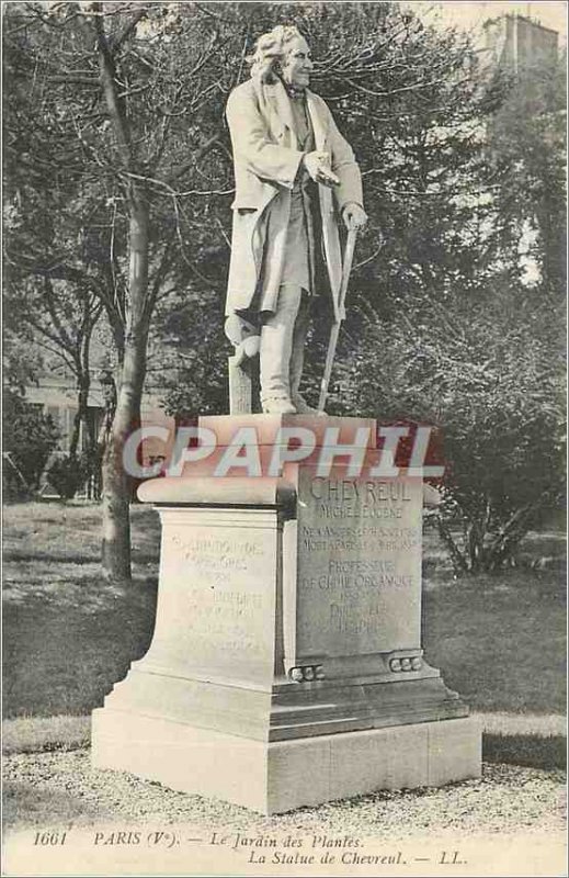 Old Postcard Paris (Fr), the Jardin des Plantes Statue Chevreul