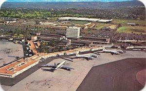 Honolulu International Airport John Rodgers Terminal Hawaii Vintage Postcard