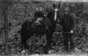 H58/ Interesting Real Photo RPPC Postcard c1910 Small Children Horseback 19