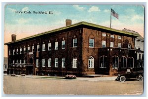 Rockford Illinois IL Postcard Elk's Club Exterior Building Exterior 1915 Vintage