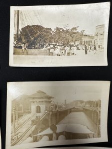 Lot of 20 RPPC Postcards Early 1900’s Navy Warships Panama Canal