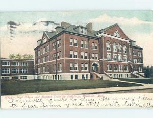 Pre-1907 HIGH SCHOOL AND MANUAL TRAINING BUILDING Waltham - Near Boston MA A1874