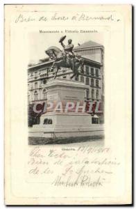 Old Postcard Genova Monumento a Vittorio Emanuele