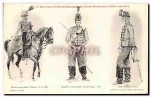 Postcard Old Train Crews History Various Cavalier Army Uniforms