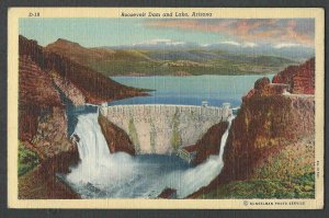 Ca 1921 PPC* ROOSEVELT DAM ON APACHE TRAIL IN AZ 80 MILES E OF PHOENIX MINT