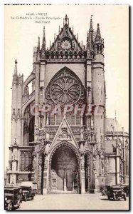 Old Postcard Metz Cathedral Facade Principale Sud Quest