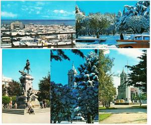 Chile Punta Arenas Lot of 5 1960s-1970s Postcards City Panorama Boats in Port