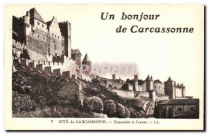 Carcassonne - A Hello Carcassonne - Old Postcard