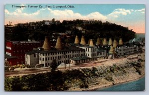 J87/ East Liverpool Ohio Postcard c1910 Thompson Pottery Factory Kilns 1217