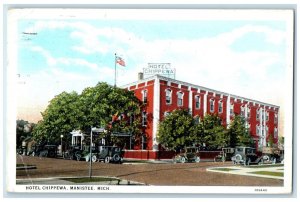 1930 View of Hotel Chippewa Manistee Michigan MI Vintage Posted Postcard