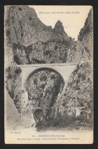 French Italian Border Bridge San Luigi Grimaldi ITALY Unused c1910s