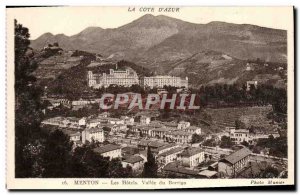 Old Postcard Menton Hotels Valley of Borrigo