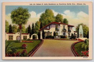 Atlanta GA Dr Robert Latta Residence on Peachtree Battle Ave Postcard O24