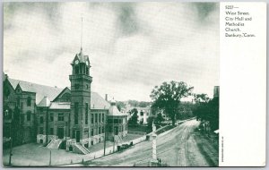 West Street City Hall And Methodist Church Danbury Connecticut CT Postcard