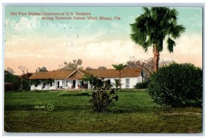 c1910 Old Fort Dallas Quarters US Soldiers Miami Florida FL Souvenir Postcard