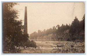 c1910's The Old Chimney At Versailles NY, Cattaraugus RPPC Photo Postcard