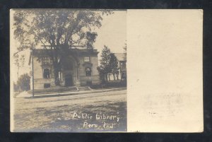 RPPC PERU INDIANA PUBLIC LIBRARY BUILDING 1905 REAL PHOTO POSTCARD