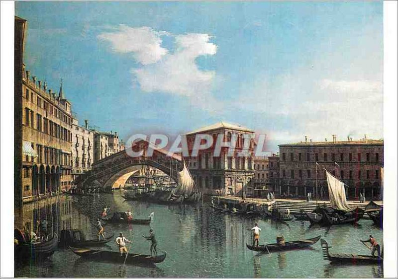 Modern Postcard Paris Louvre Museum Antonio Canaletto (1697 1768) Rialto Bridge