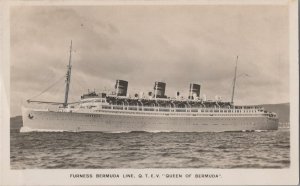 RPPC Postcard Ship Furness Bermuda Line Queen of Bermuda