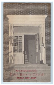 1961 Door View, First Baptist Church Roselle New Jersey NJ Vintage Postcard