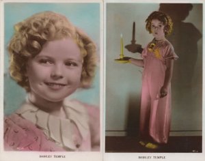 Shirley Temple Child Star Holding Candlestick 2x Real Photo Postcard s