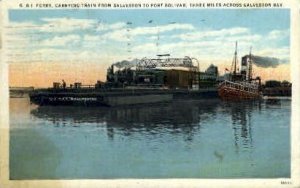 G & I Ferry Carrying Train From Galveston - Texas