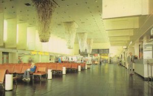 Manchester Airport Arrivals Departure Lounge 1970s Postcard