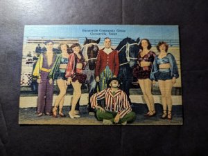 Mint USA Postcard Gainesville Community Circus TX Texas Horses