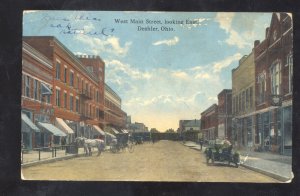 DESHLER OHIO DOWNTOWN MAIN STREET SCENE VINTAGE POSTCARD BAYARD OH. 1913