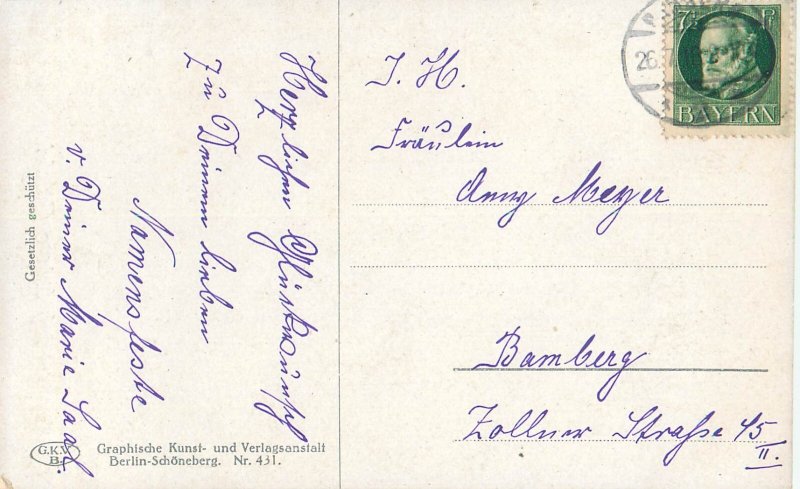 B572 I bring good luck 1918 postcard