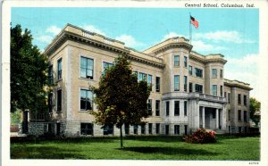 1920s Central School Columbus Indiana White Border Postcard