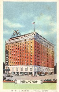 Vintage Postcard 1930's Hotel Jayhawk Topeka Kansas KS Buildings Architecture