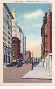 Main Street Looking North Davenport Iowa Curteich