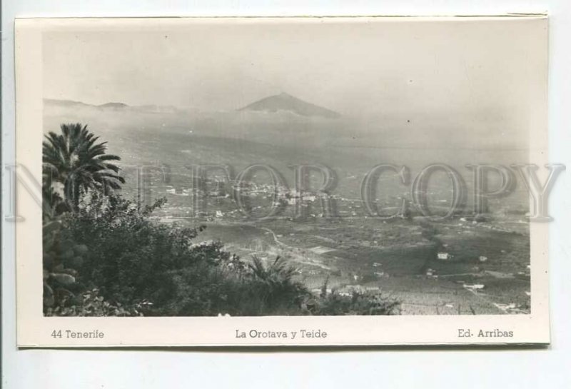 438049 Spain Tenerife Santa Cruz La Orotava and Teide Volcano Old photo postcard