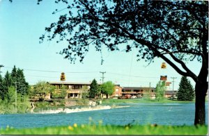 Driftwood Falls View Motel Snake River Idaho Falls Idaho Postcard Stoddard Photo