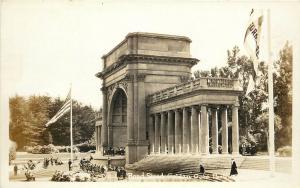 c1930 RPPC Band Stand Concert Golden Gate Park San Francisco CA & US Flags
