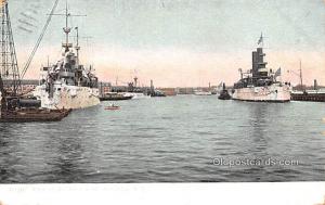 View of the Navy Yard Brooklyn, NY USA Military Battleship 1909 