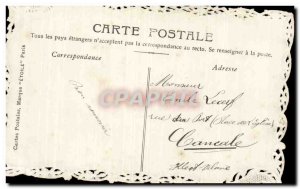 Old Postcard Fancy Flower embroidered map